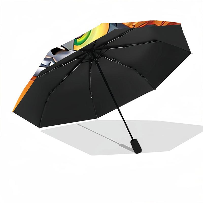 1pc Halloween Spooktacular Tom and Jerry Pattern Automatic Cartoon Umbrella is Fashionable and Good-Looking, Suitable for Travel and Daily Use.J044