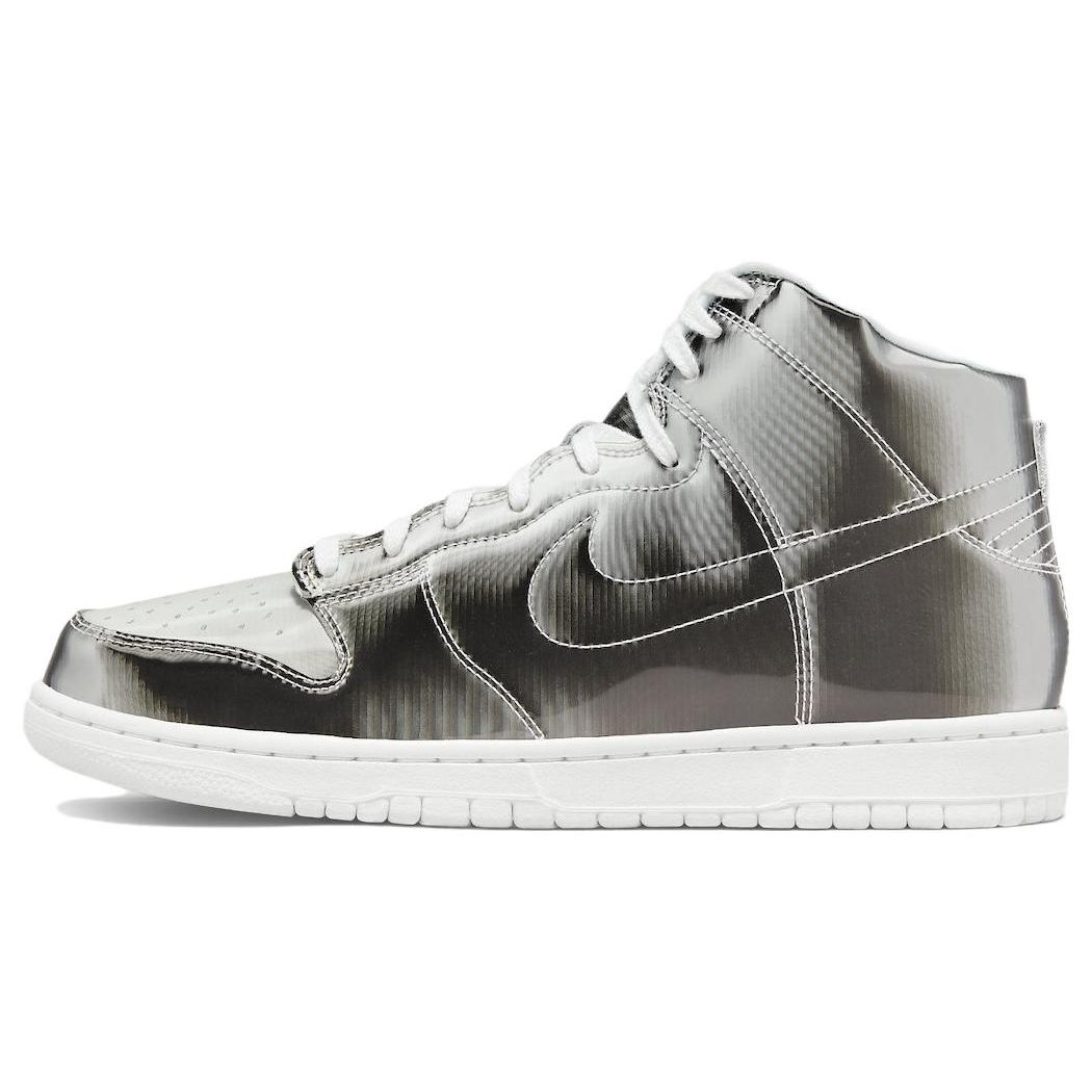 Nike × CLOT Dunk High Flux Unisex Skate Shoes Metallic Silver DH4444-900 EU 36