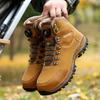 Rotating Button Pu Leather Steel Toe Safety Shoes For Men's Work Boots Easy Wear Work Construction Anti Puncture Men Botas Shoes