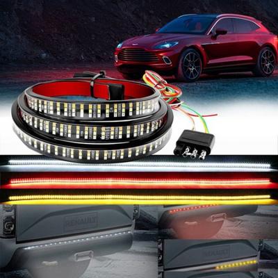 LED Tailgate Light Bar 60" Triple Row 5-Function Strip for Pickup Trailer SUV EV