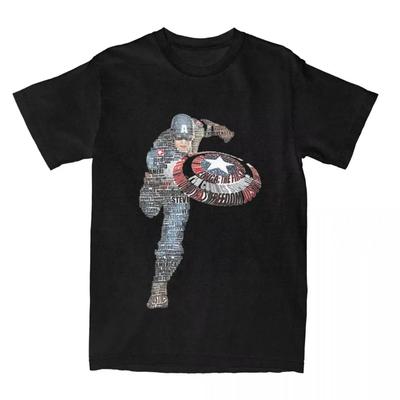Vintage Hero Captain America Bedrucktes T-Shirt Herren und Damen Sommer Baumwoll-T-Shirt Lässige Mode Street Kurzarm