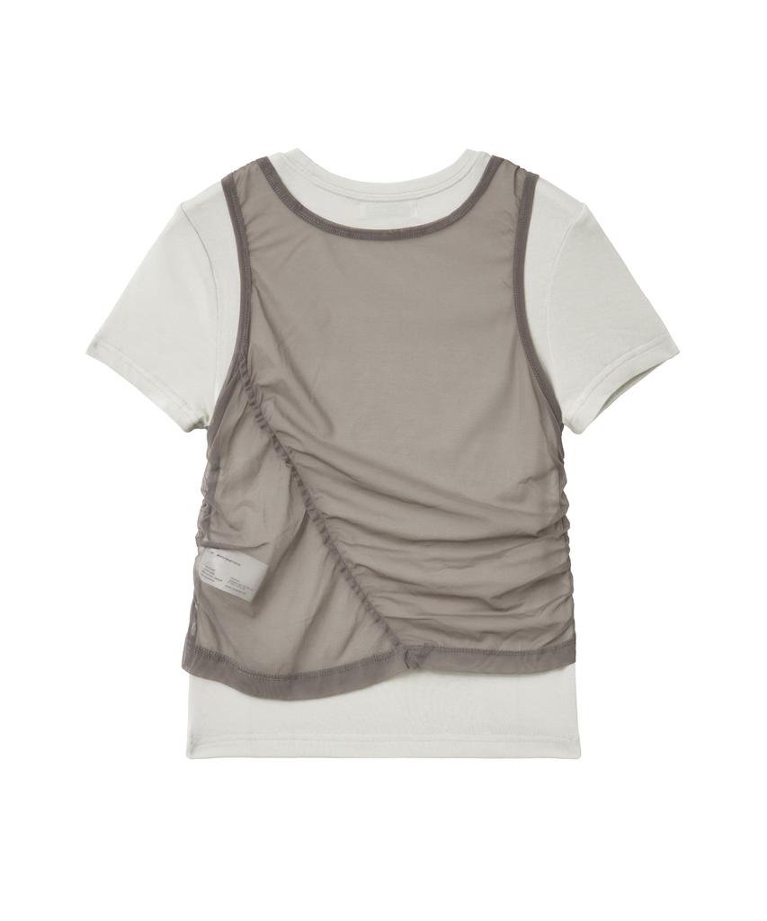 Lougeu Chiffon Layered Set T-Shirt_Gray