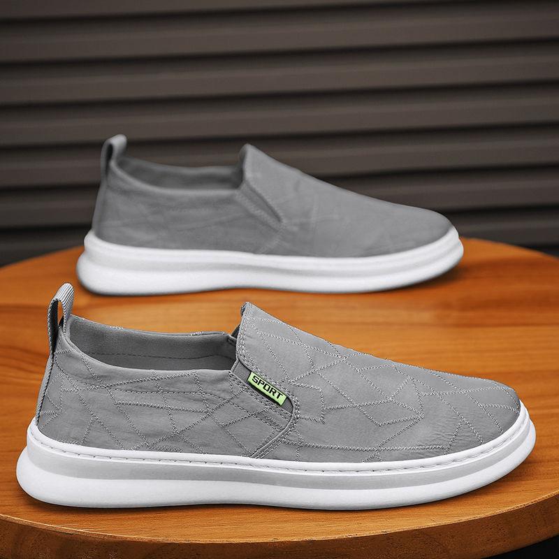 Canvas Shoes Men'S Shoes Summer Breathable One-Pedal Lazy Shoes Men'S Trend Versatile Casual Flat Shoes Trendy Shoes