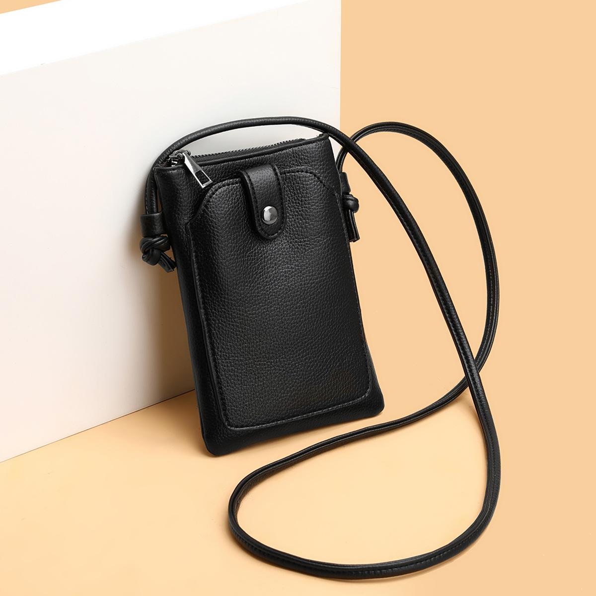 

Маленькая наплечная сумка кроссбоди для женщин, кошелек для мобильного телефона, держатель для карт, кошелек, женские модные сумки из ПУ кожи ARI 13x1x18cm чёрный