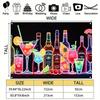 Stoff mit tropischem Cocktail-Hintergrund, neon-retro Western-Stil Bar-Dekoration, geeignet für Geburtstagsfeiern und Brautpartys