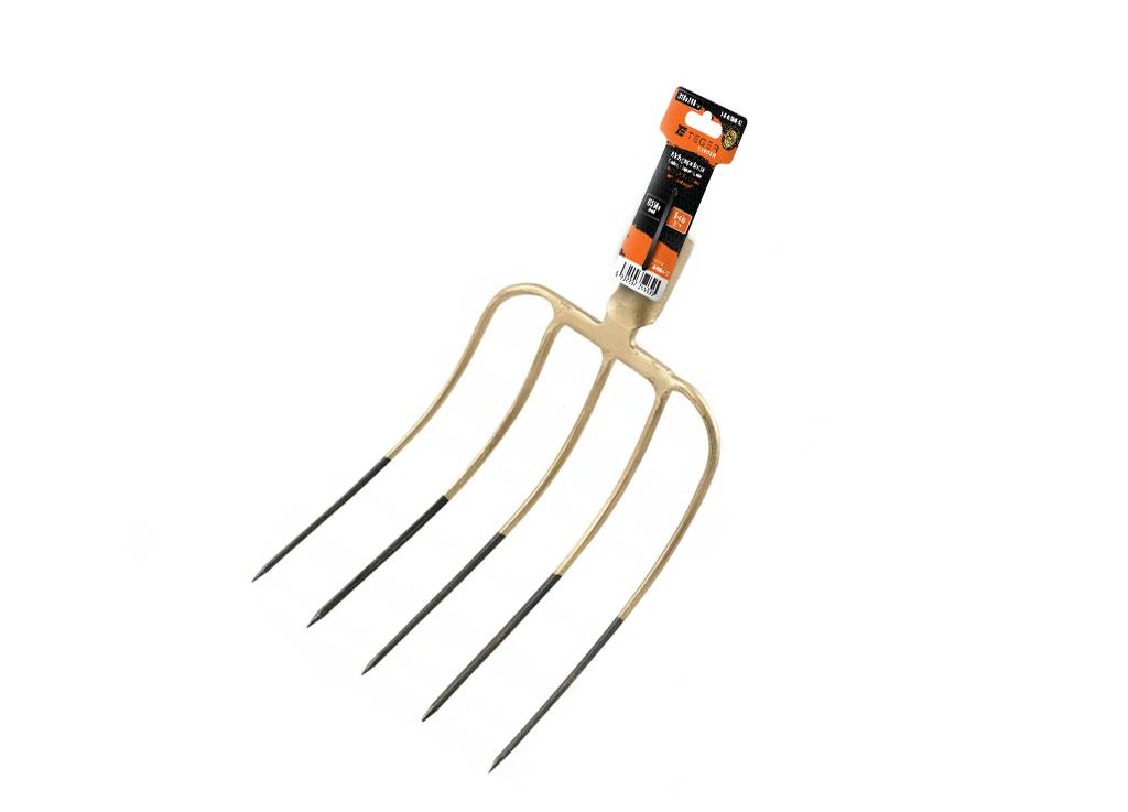 5-Tine Farm Fork, Unhandled, Forged, Teger