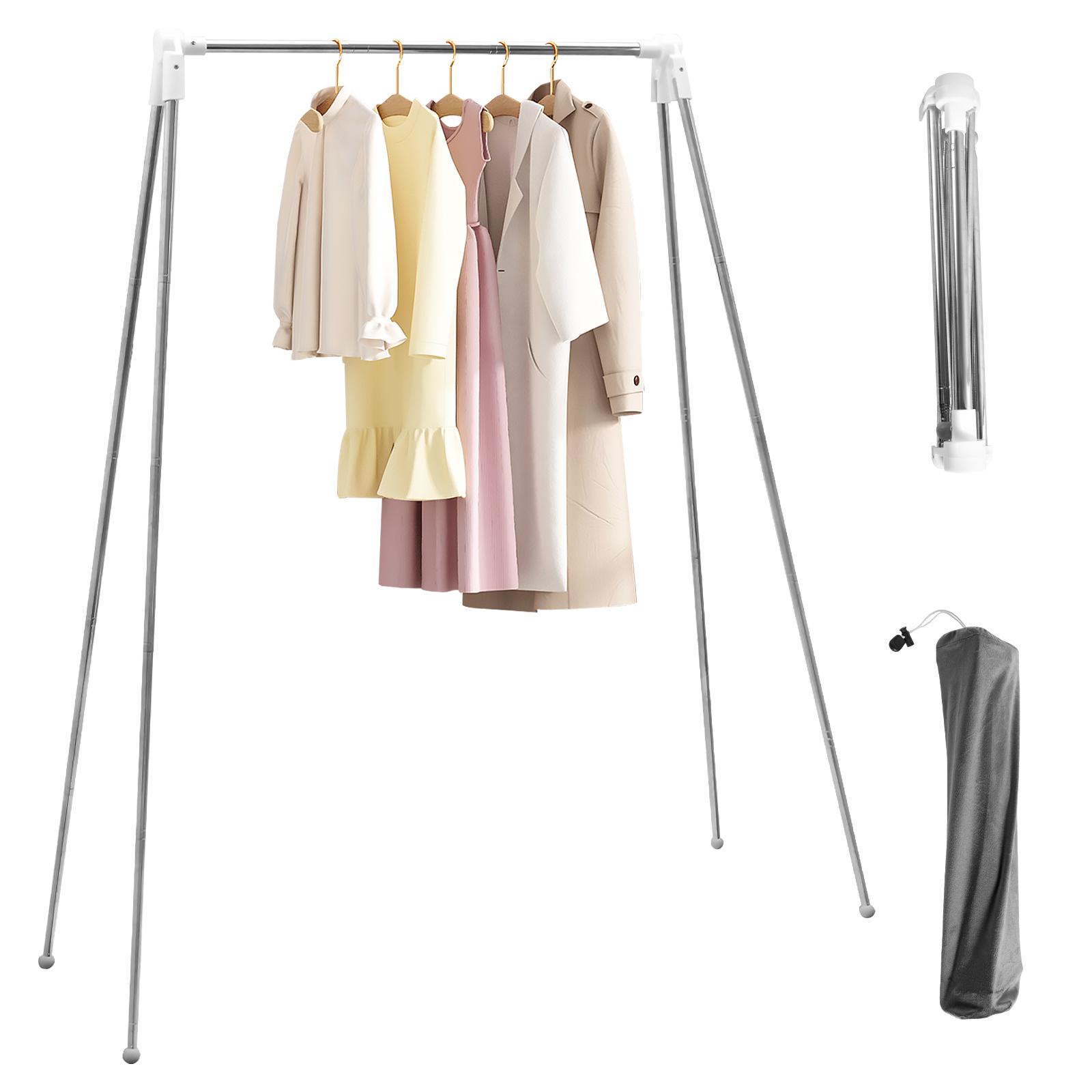 

Складная напольная стойка вешалка для одежды пальто из нержавеющей стали выдвижная сушилка для одежды для дома общежития кемпинга путешествий улицы 1 Set