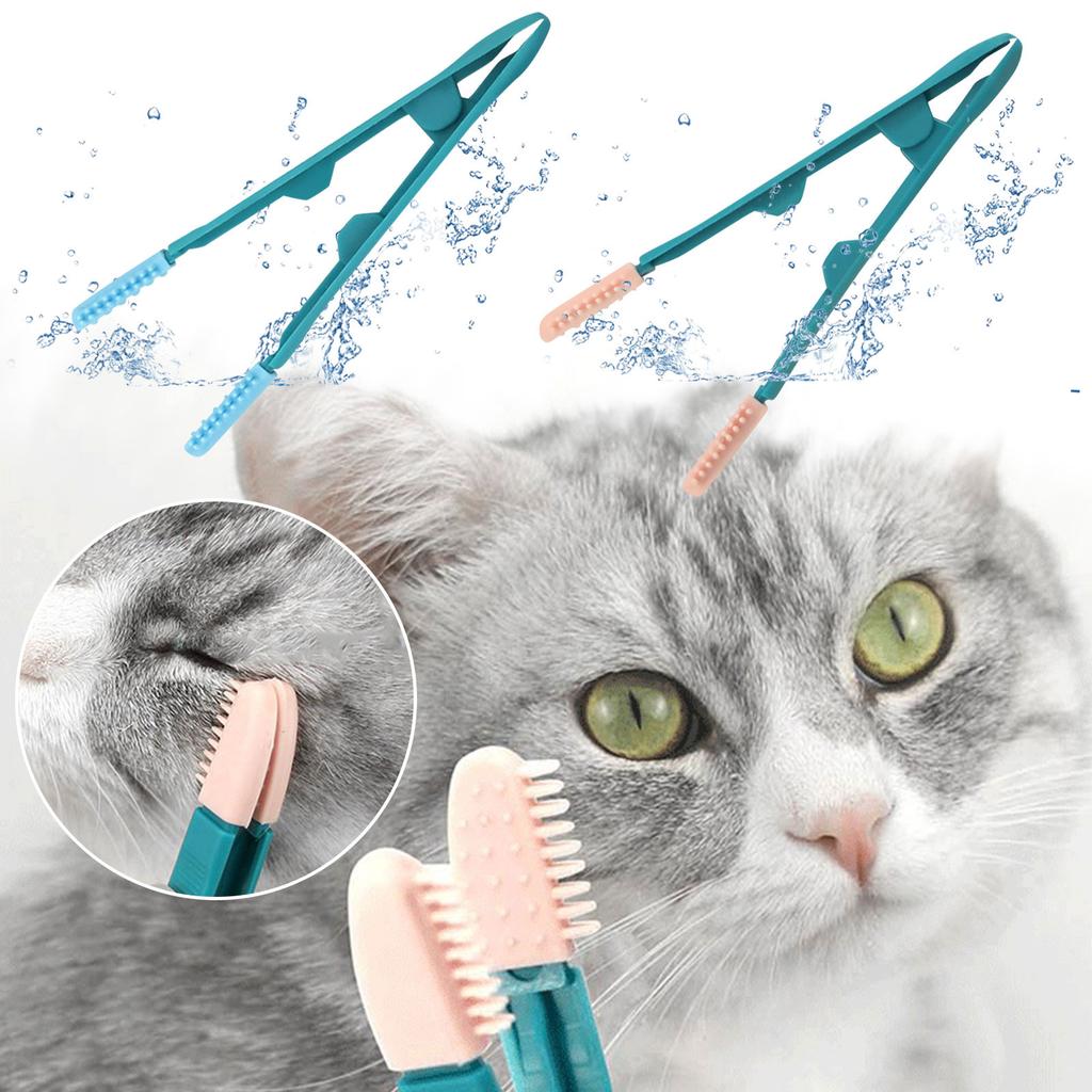 Eco-friendly Cats Eye Rubbing Handheld Eye Wipe Reusable Buckle Design Pet Comb Tear Stain Brush