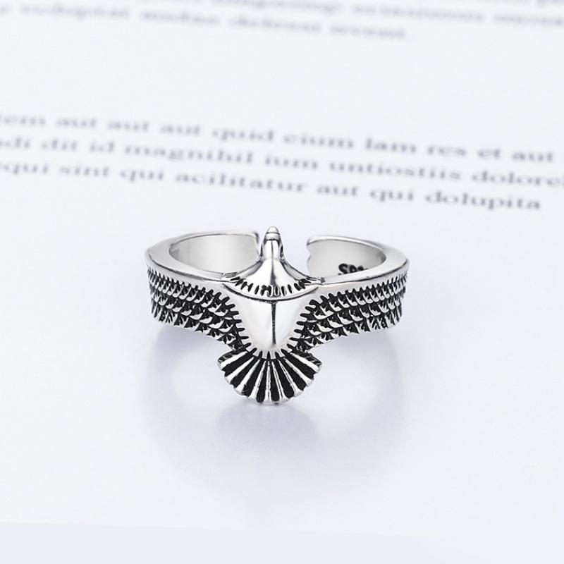 

Buyee 925 Sterling Silver Eagle Adjustable Open Ring Unisex Animal Design Jewelry Gift Box Fashion Fine Jewelry for Women Men resizable срібний