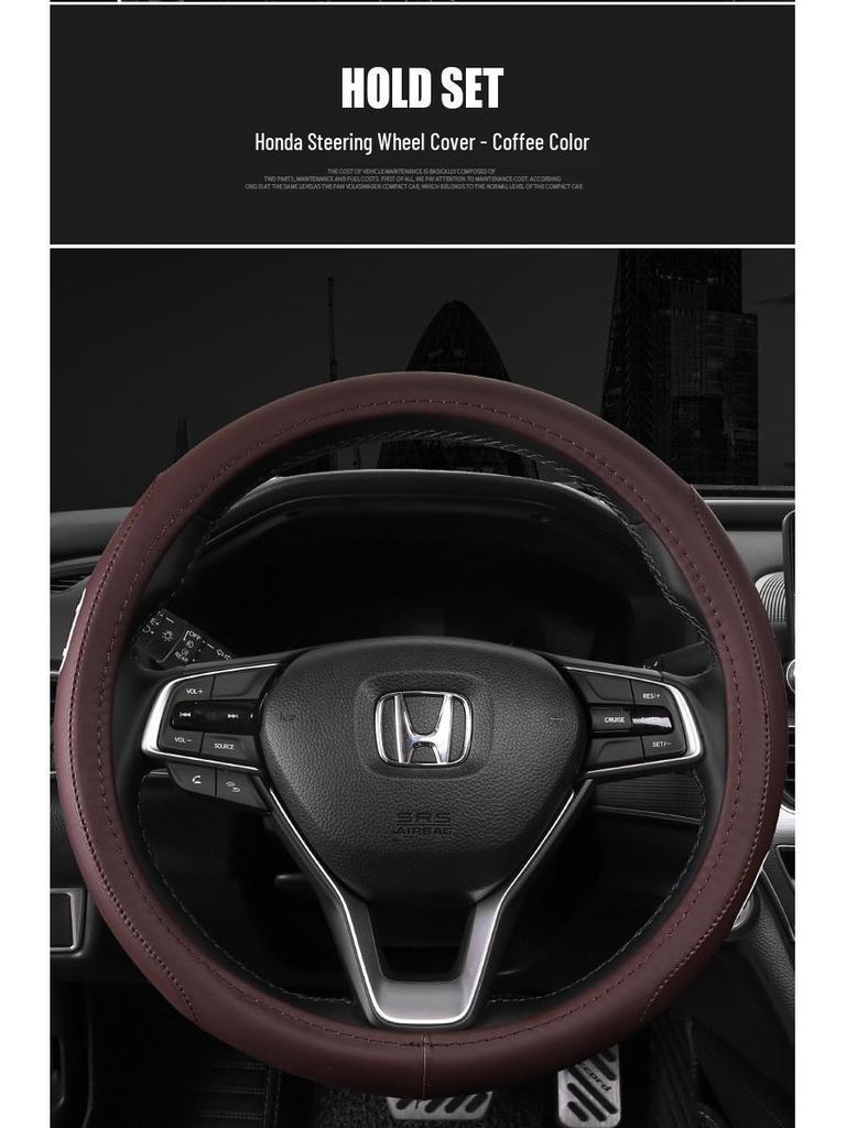 Honda Civic Accord Fit Steering Wheel Cover: Fits Crider, Jade, Odyssey, XRV, Vezel, CRV, Avancier