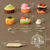 Kitchen Accessories for Dolls House, 1/12 Simulation Coffee Cake Dessert Tray Tableware Set.
