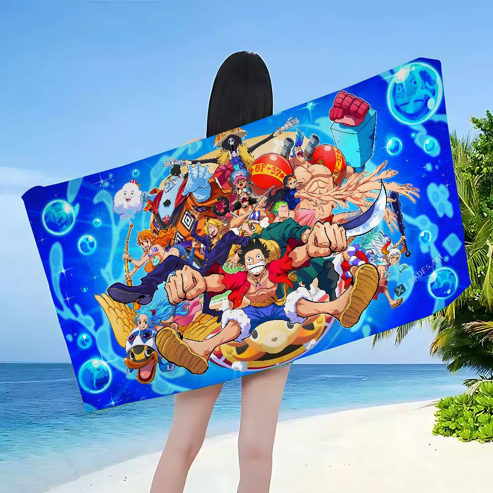 Anime O-ONE P-PIECE Anime Beach Swimming Towel Soft Absorbent Washcloth Children's Gifts for Kids Travel Camping Gym
