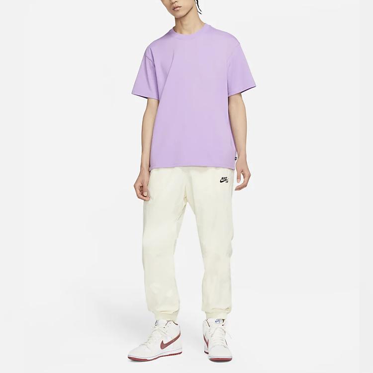 Nike Solid Color Loose Fit Round Neck Drop Shoulder Short Sleeve T-Shirt Men Tops Purple DB9976-589