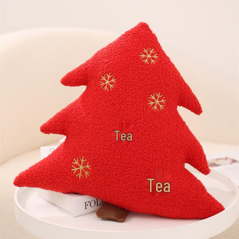 Gingerbread Man Pillow & Christmas Tree Cushion Set - Festive Holiday Decoration Gift for Kids