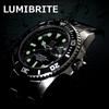 [HyakUICHI 101] No.7 Diver's Watch Automatic (with Manual Winding), Hacking Feature, 200m Waterproof, Black Men's Watch