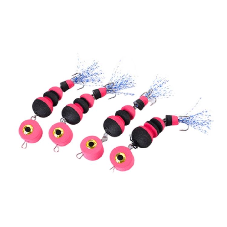 

4Pcs Density Foam Swim Baits with 2 Treble Hook Swimbait Jig Hook Float Artificial Baits Fishing Tackle Foam Lure