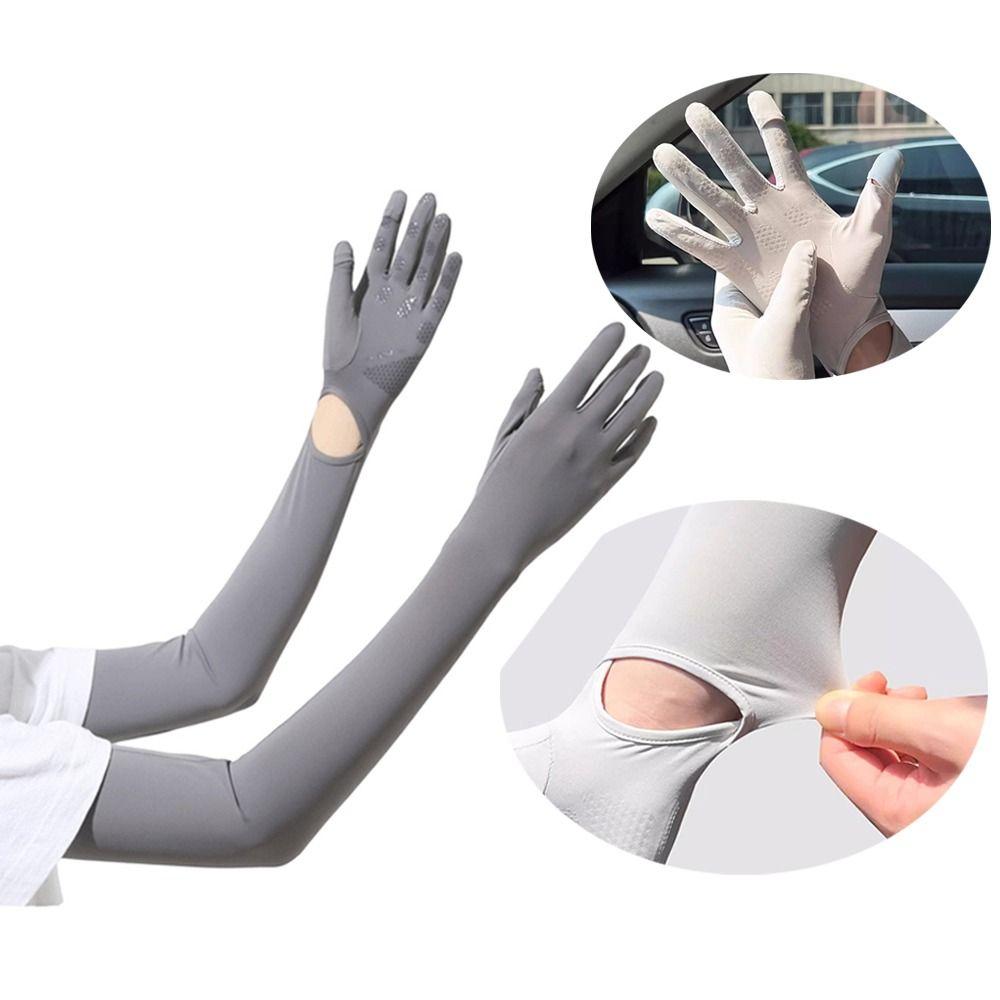 Long Gloves Sun Protection Gloves Ice Silk Bicycle Gloves Breathable Ice Silk Sleeve  Summer