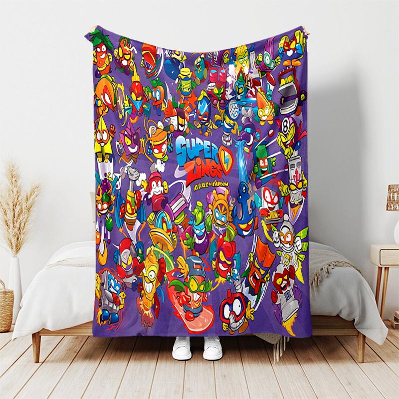 1pc Blanket Superthings Print Design, Lightweight Blanket for Sofa, Bed- Soft &Warm, Gift for All Seasons like Christmas, Halloween