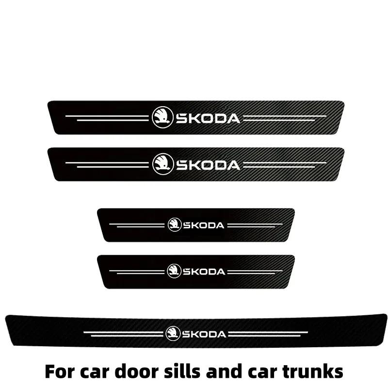 Car Door Sill and Trunk Decoration Protection Sticker Suitable for Skoda Octavia, Superb, Rapid, Fabia, Kodiaq, Karoq, Kamiq