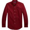 Polo Solid Color Logo Embroidered Slim Fit Long Sleeve Shirt Men Shirts Bright-Red 710804257-048