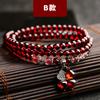 Natural Garnet Stone Bracelet Women Ethnic Style Handmade Crystal Jewelry Bohemian Three-Row Beaded Wrap