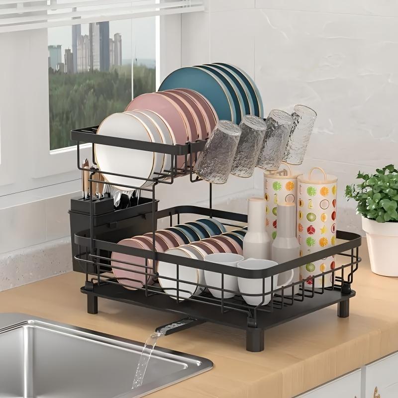 Multi-Functional Storage Rack – Dishes, Bowls, Plates, Drain Rack, Chopsticks & Spoon Box, Kitchen Rack for Organizing Bowls