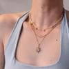 Vintage Gold Sunflower Star Multi-layer Necklace, Retro Sweet Cool Light Luxury Clavicle Chain