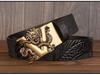 Retro Dragon Carved Pattern Automatic Buckle Leather Belt – Domineering Men's Fashion Accessory