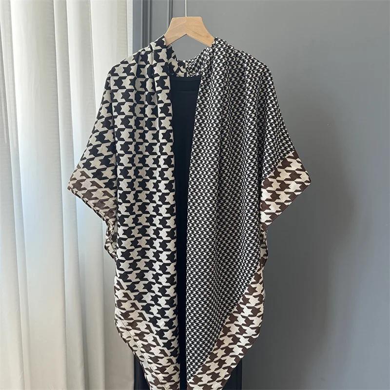 

2025 Fashion Oversize Square Luxury Floral Viscose Shawls And Wraps Beach Cover Pashmina Stole Bufandas Muslim Sjaal 135*135Cm