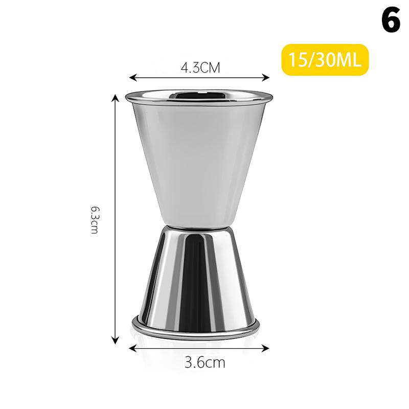 1 Pezzo 15/30ml o 30/60ml Bicchiere Dosatore Cocktail in Acciaio Inossidabile Doppia Testa Bicchiere Dosatore Alcolico Bicchiere Misurino Bar Once Articoli per la Cucina