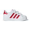 Adidas Originals SUPERSTAR CF Synthetic Leather Comfortable Slip Resistant Low top Toddler Shoes White Red Baby CG6639