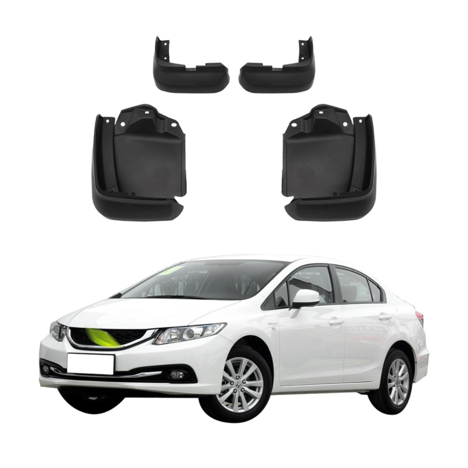 

4PCS Car Mud flaps Splash Guards Mudguards Car Mud Flaps Compatible with Honda FOR Civic Sedan 2012 2013 2014 2015 BT-02 чёрный