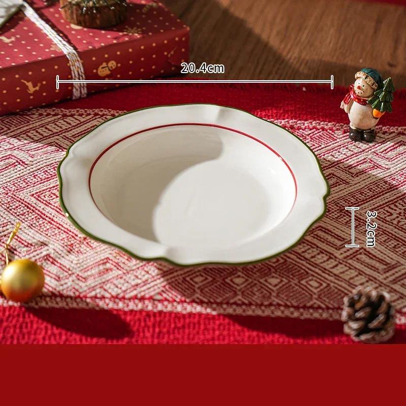 Creative Christmas Tree Ceramic Plate Set High End Restaurant Dessert Plates Breakfast Delicious Salad Plate Exquisite Tableware