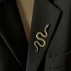 1PC Unique Design Gold Color Snake Brooches Women Men Lady Luxury Metal Snake Brooch Pins Party Casual Jewelry