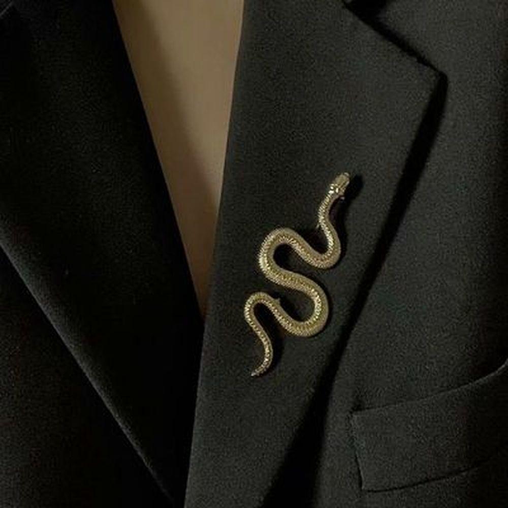 1PC Unique Design Gold Color Snake Brooches Women Men Lady Luxury Metal Snake Brooch Pins Party Casual Jewelry