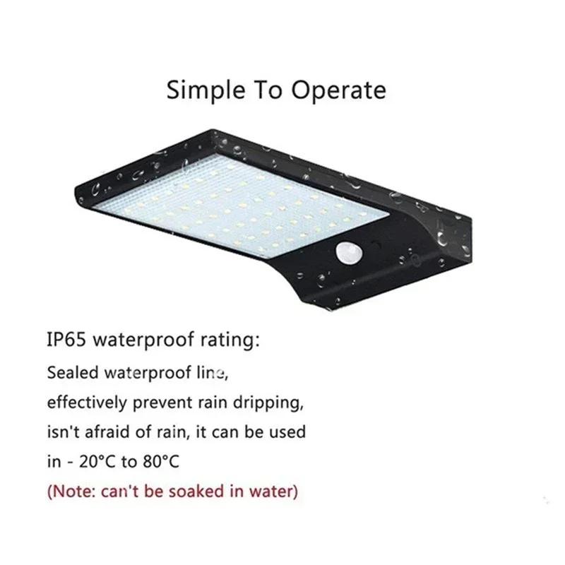 

36/48 світлодіодів з/без штанги Сонячна енергія Датчик руху Садовий охоронний ліхтар Сонячний ліхтар Вуличний Садовий настінний ліхтар Садова прикраса 48LED Without rod чорний