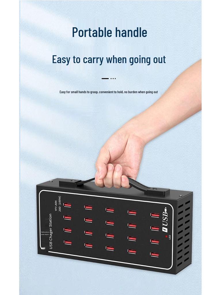 Ultra Power 300W Aluminum Alloy Multi-Port USB Charger (10, 20, 30, 40, 50, 60 Ports)