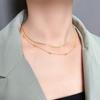 Korean Style Double-Layered Titanium Steel Bean Choker Necklace, Women's 2023 Fashion Versatile Jewelry