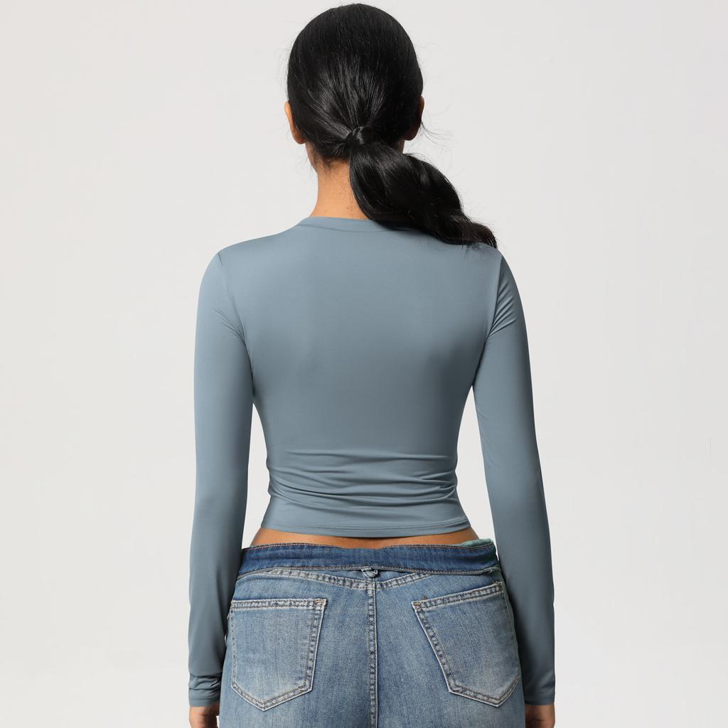 Women Sports T-Shirts Long Sleeves Compressed Quick-dry Super Elastic Suitable For Running Fitness Training Yoga