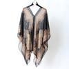 Women Summer Beach Bikini Cover Up Loose Chiffon Blouse Shawl Scarf with Buttons