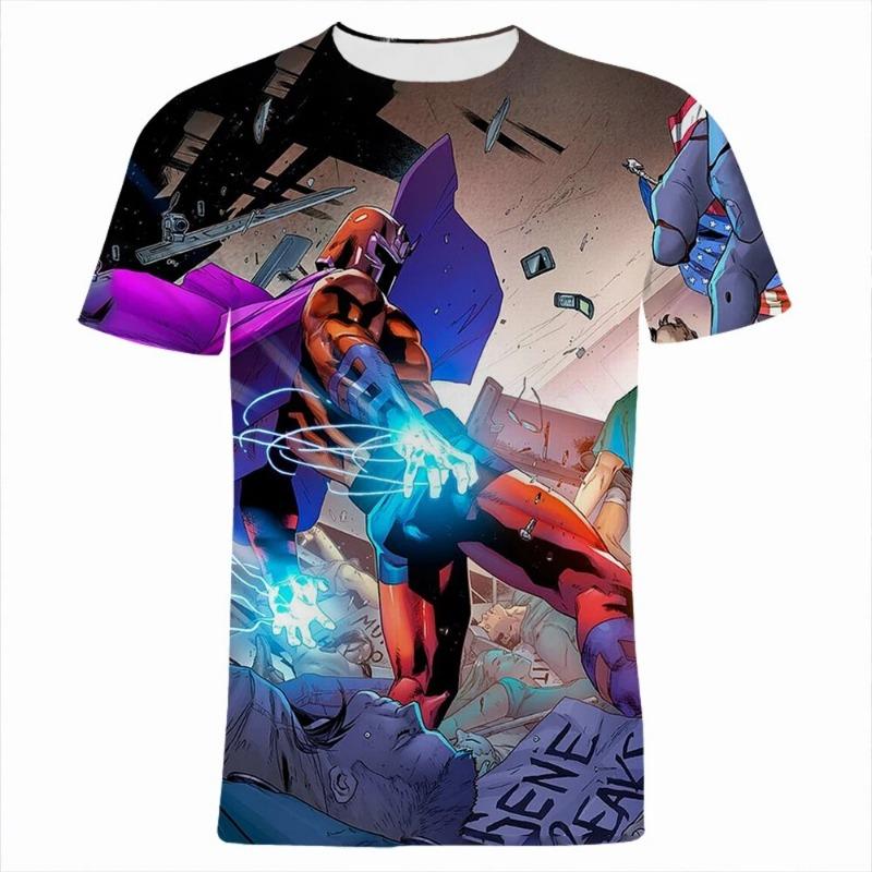 T Shirt For Kids 2026 Summer Marvel Magneto 3D Printed Kids Adults XXS