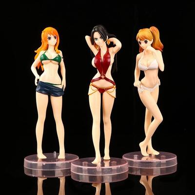 18cm Anime One Piece 3 Styles Sexy Swimsuit Nami Boa Hancock Action Figure Pvc Collection Model Home Decoration Kids Gift Toy