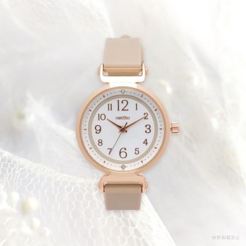 Fieldwork Women's Analog Watch, Nuance Color, Nickel-Free, Silicone Strap, NF Elsie, Beige, GY084-4