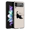 Funny Black Cat Phone Case For Samsung Galaxy Z Flip3 Flip4 Flip5 Case Shell For Z Flip 3 4 5 6 7 Hard Folding Cover