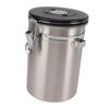 1.8L Coffee Sealed Container Stainless Steel Coffee Bean Storage Container with Spoon Silver