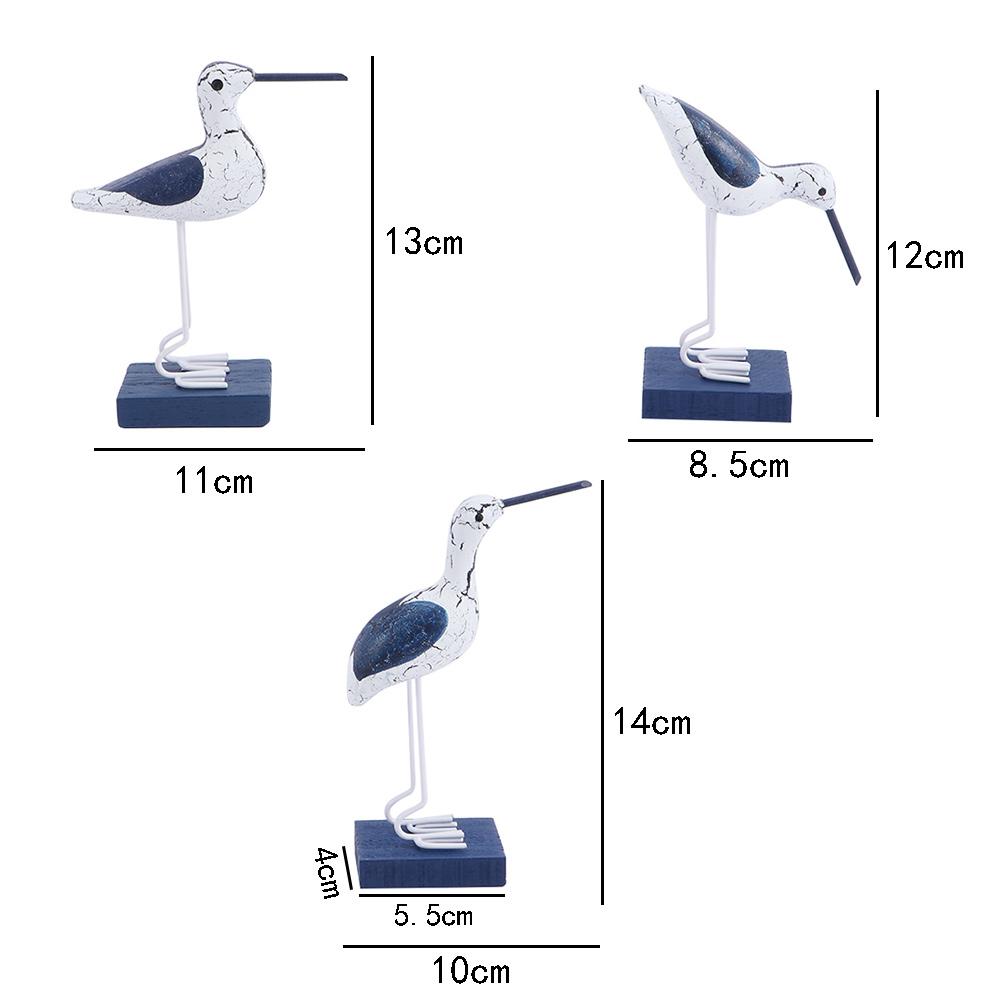 Nautical Mediterranean Wooden Office Desktop Seagull Home Desk Decor Miniatures Figurines Ornaments