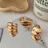 Ingemark 3er-Set Vintage Unregelmäßige Geometrische Offene Ringe für Damen Punk Goldfarbene Metall Fingerringe Eleganter Tägliche Schmuck Geschenk