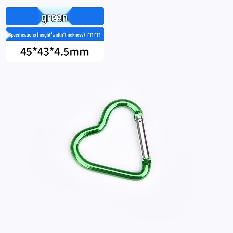 Mini Heart Shaped Carabiner Hook - Aluminum Outdoor Clothing Clip