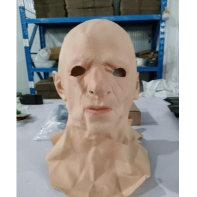 Halloween new product: Old man mask, old lady headgear costume props, latex bald head cover