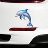 QT2383#15cm Speelse Gloeiende Dolfijn Auto Sticker, Geschikt voor Laptop, Auto, Vrachtwagen, Bestelwagen, SUV, Motorfiets, Bumper, Raam